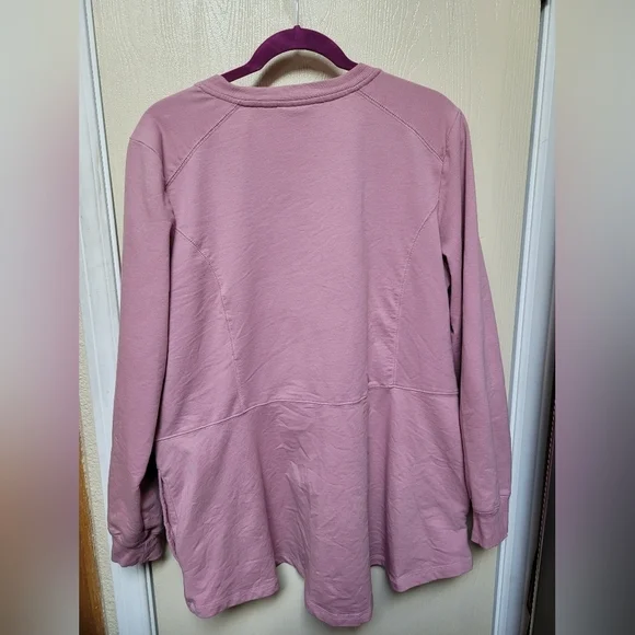 New Denim & Co Mauve Zip-Up Cardigan - Picture 3 of 3